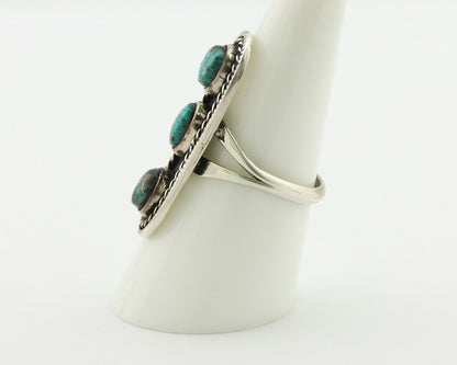 Navajo Ring .925 Silver Natural Blue Turquoise Native American Artist C.80's