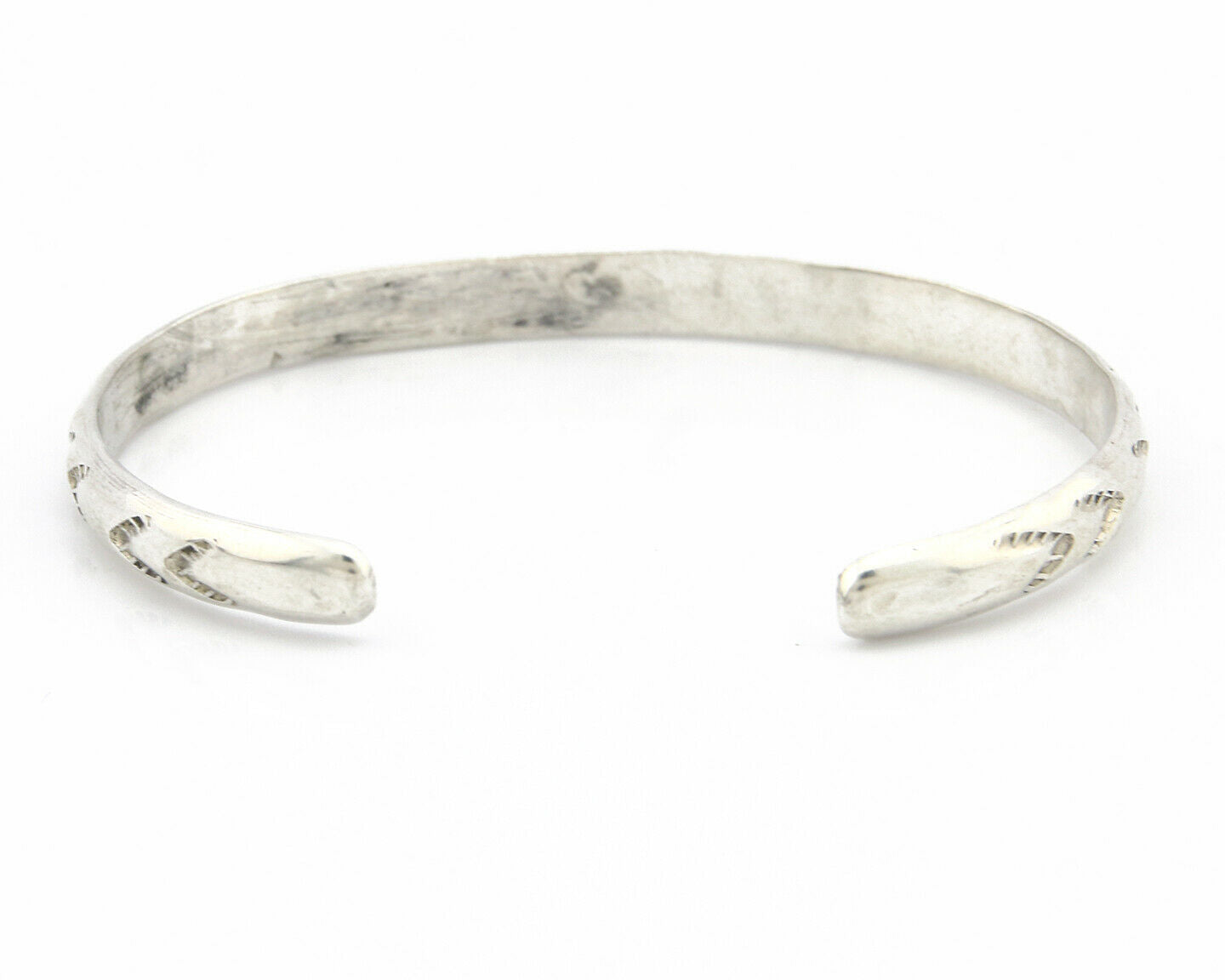 Navajo Bracelet .925 Silver Hand Stamped Arrow Head Artist Montoya C.80's