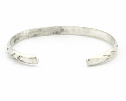 Navajo Bracelet .925 Silver Hand Stamped Arrow Head Artist Montoya C.80's