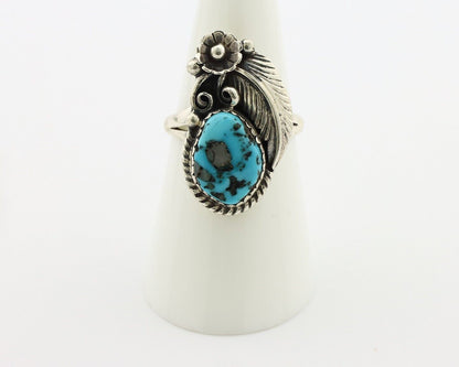 Navajo Ring 925 Silver Natural Blue Turquoise Native American Artist C.80's