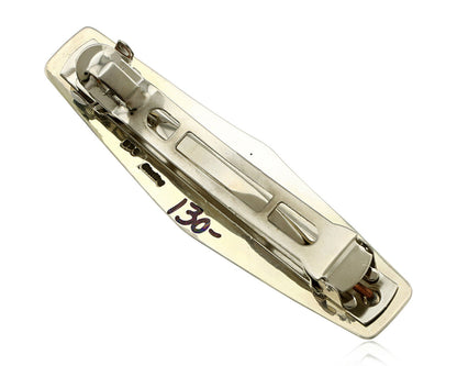 Navajo Hair Clip .925 Silver Green Spiderweb Turquoise Barrette C.80's