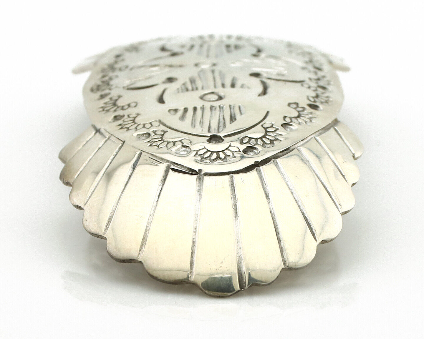 Navajo Hair Clip Barrette .925 Silver Hand Stamped Artist Signed C Montoya C80s
