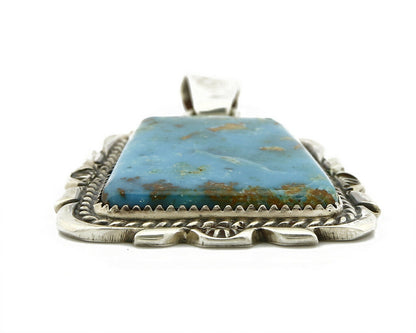 C. 1980 Navajo Artist TALHAT Natural Blue Gem Turquoise Pendant