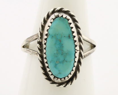 Navajo Handmade Ring 925 Silver Kingman Turquoise Artist Signed MC C.80's