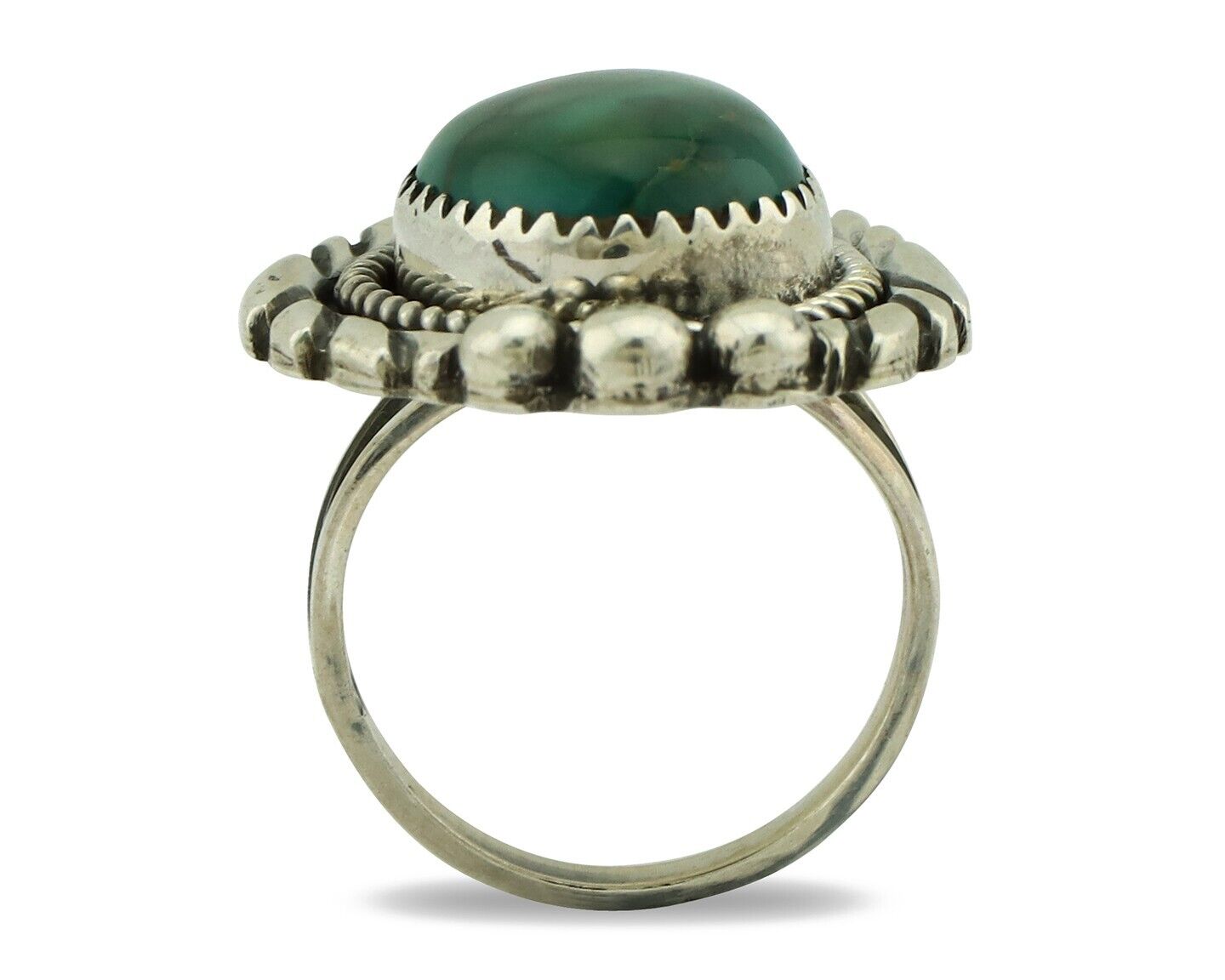 Navajo Ring .925 Silver Royston Turquoise Native Artist Signed C.80's