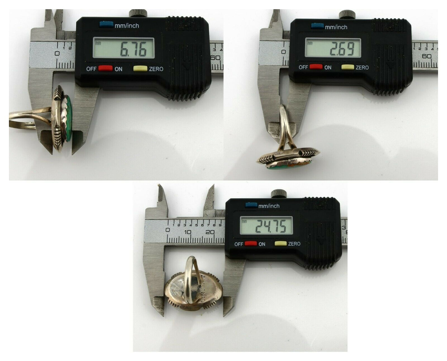 Navajo Ring .925 Silver Kingman Turquoise Artist Signed M Nez C80s