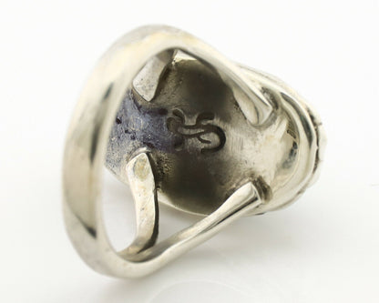 Navajo Ring .925 Silver Natural Mined Turquoise Artist Signed Gecko C.80's