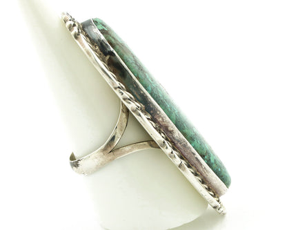 Navajo Ring 925 Silver Black Spiderweb Turquoise Artist Signed Billy Eagle C.80s