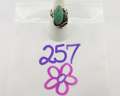 Navajo Ring .925 Silver Kingman Turquoise Native American Signed C.80's