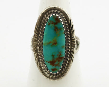 Navajo Ring .925 Silver Nevada Turquoise Native American Artist C.1980's