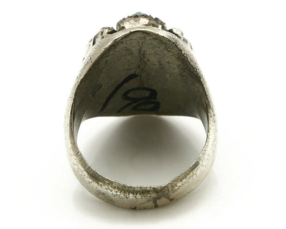 ZUNI Ring .925 SOLID Silver Sleeping Beauty Turquoise LEEKITY C.1980's