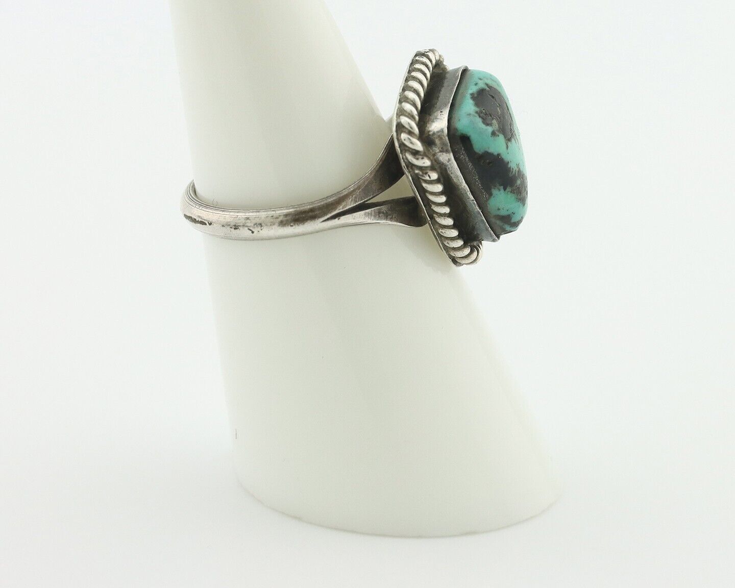 Navajo Handmade Ring .925 Silver Southwest Turquoise Native Artist C.80's
