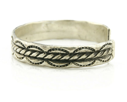 Navajo Bracelet .925 Silver Handmade Hand Stamped Signed Artist C Montoya C.80's