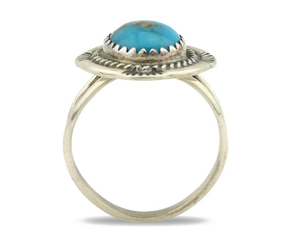 Navajo Ring .925 Silver Blue Southwest Turquoise Native Artist C.1980's