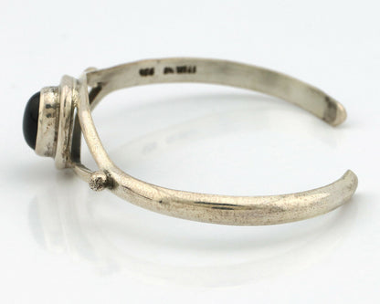Navajo Bracelet .925 Silver Natural Black Onyx Native American Artist C.90's