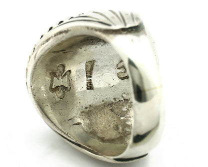 Navajo Ring .925 Silver Green Turquoise Artist Signed C Montoya C.80's