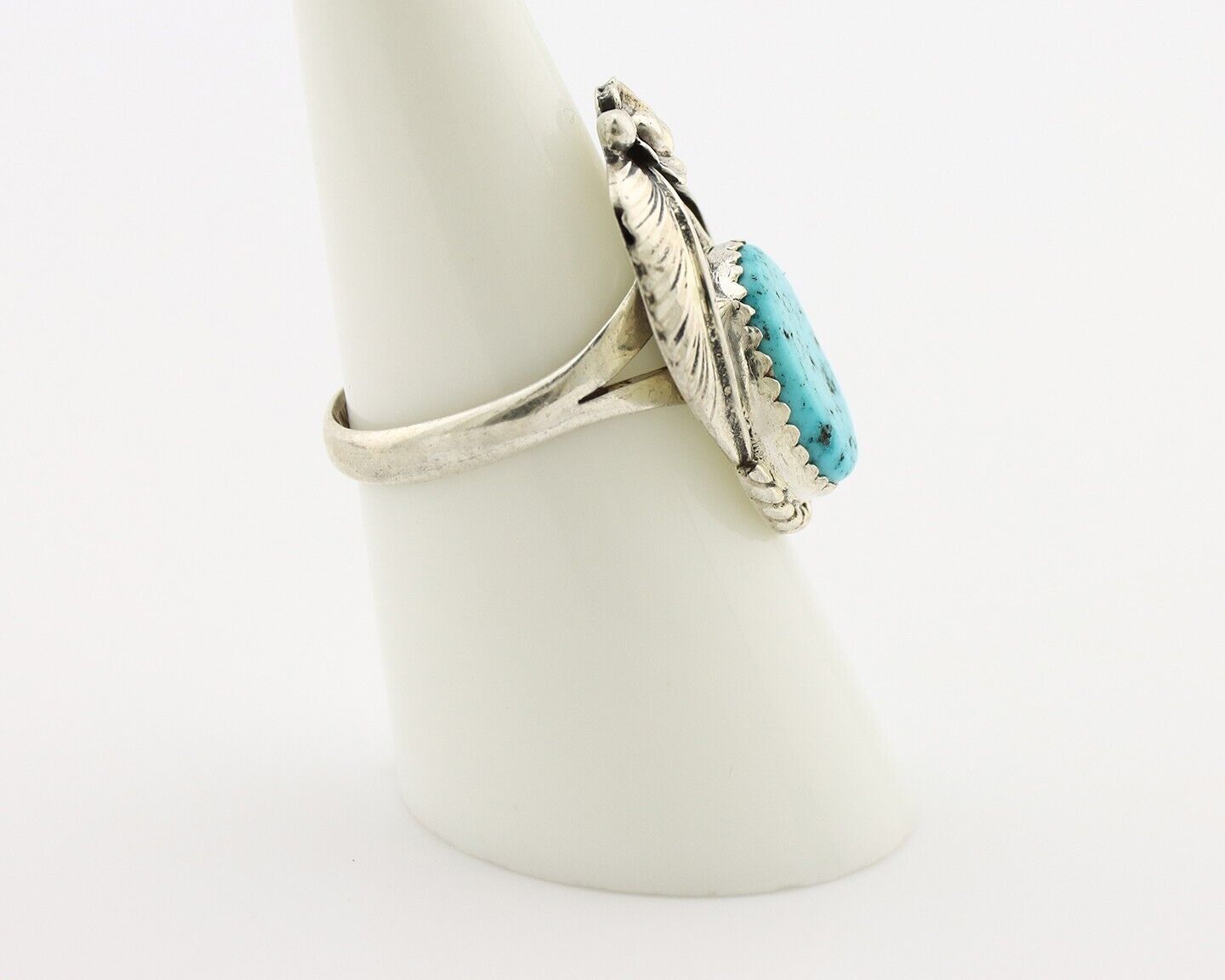 Navajo Ring 925 Silver Natural Blue Turquoise Native American Artist C.80's