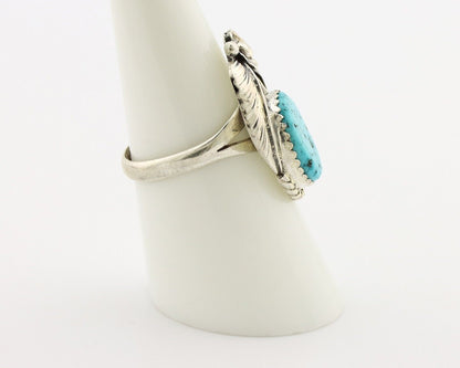 Navajo Ring 925 Silver Natural Blue Turquoise Native American Artist C.80's