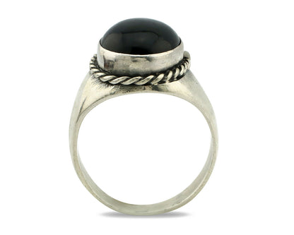 Navajo Ring .925 Silver Handmade Black Onyx Native American Artist C.80's