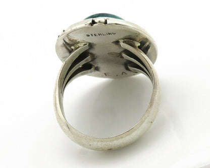 Navajo Ring .925 Silver Turquoise Mountain Artist Signed EA C.80's