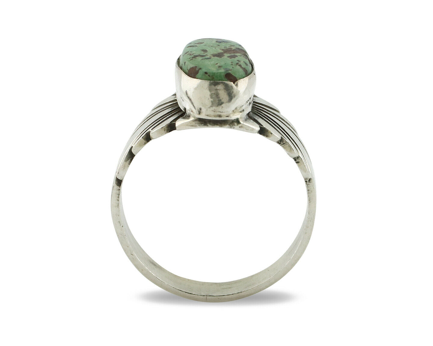 Navajo Ring .925 Silver Blue Green Arizona Turquoise Artist Signed Apache C.80's