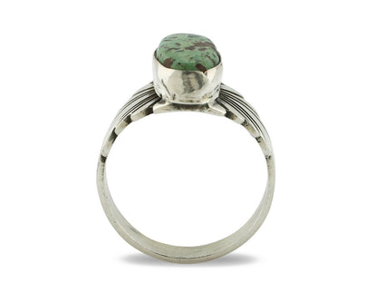 Navajo Ring .925 Silver Blue Green Arizona Turquoise Artist Signed Apache C.80's