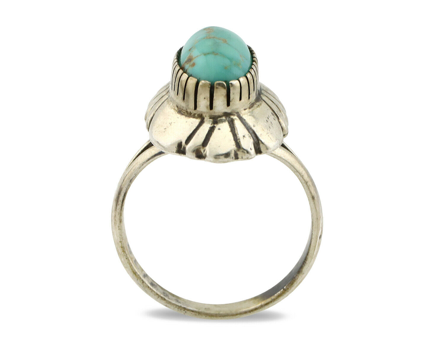 Navajo Ring .925 Silver Arizona Turquoise Signed M Montoya C.80's