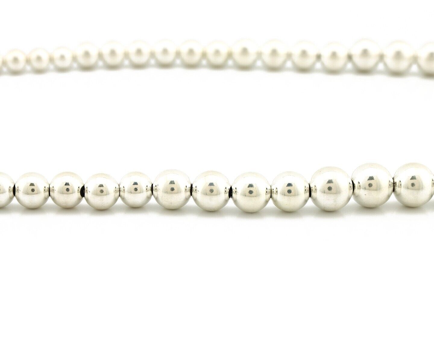 Navajo Graduated Bead Necklace 925 Silver Hand Stamped 6mm - 16mm Artist Signed