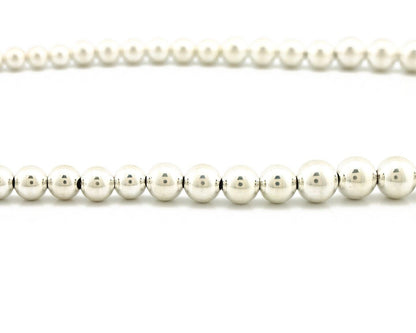 Navajo Graduated Bead Necklace 925 Silver Hand Stamped 6mm - 16mm Artist Signed