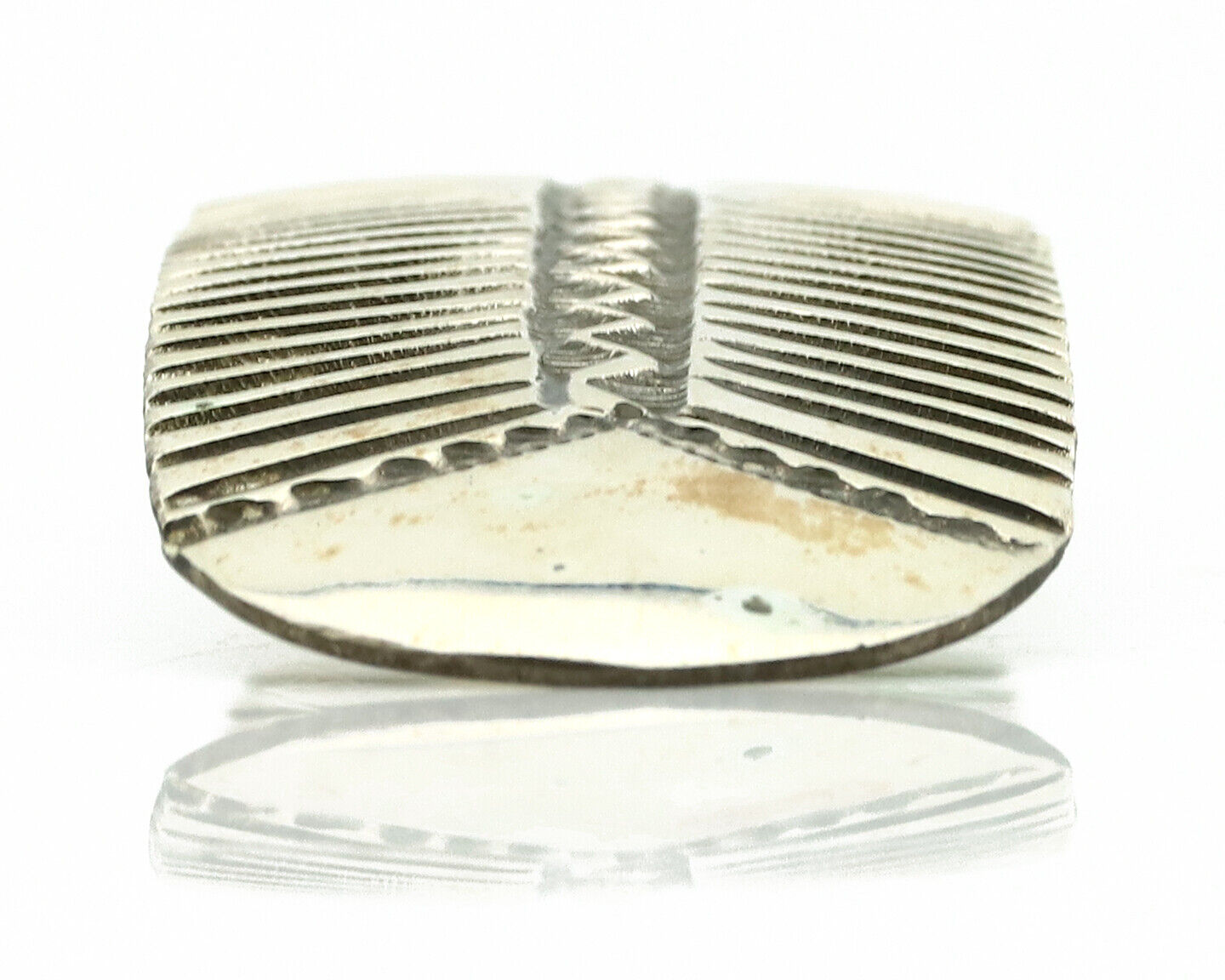 Navajo Hair Clip Barrette 925 Silver Hand Stamped Native Artist Signed BD C.80's