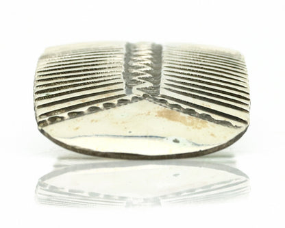 Navajo Hair Clip Barrette 925 Silver Hand Stamped Native Artist Signed BD C.80's