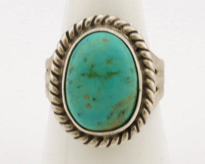 Navajo Ring .925 Silver Natural Kingman Turquoise Native American Artist C.1980s
