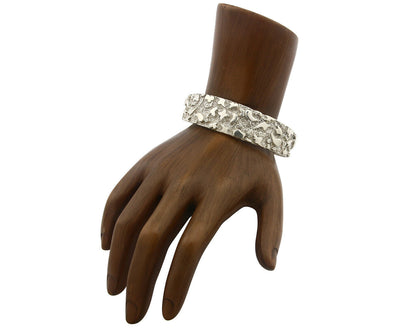 Navajo Bracelet .925 Silver Hand Stamped Arrow Head Signed Montoya C.80's