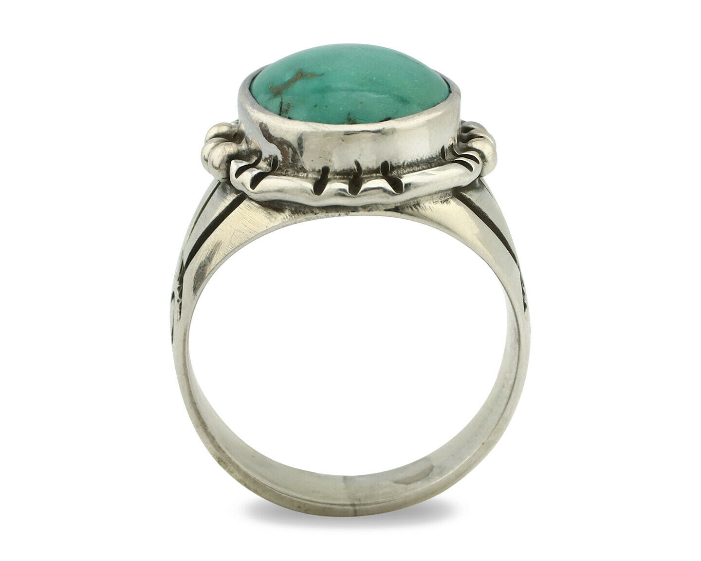 Navajo Ring .925 Silver Blue Green Southwest Turquoise Native Artist C.80's