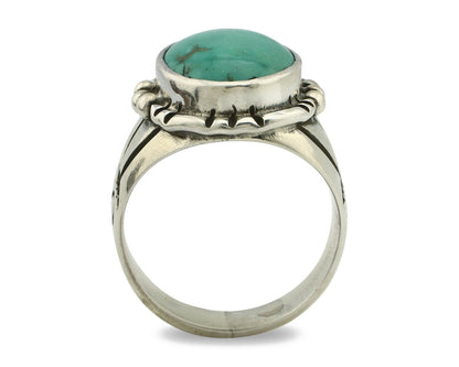 Navajo Ring .925 Silver Blue Green Southwest Turquoise Native Artist C.80's