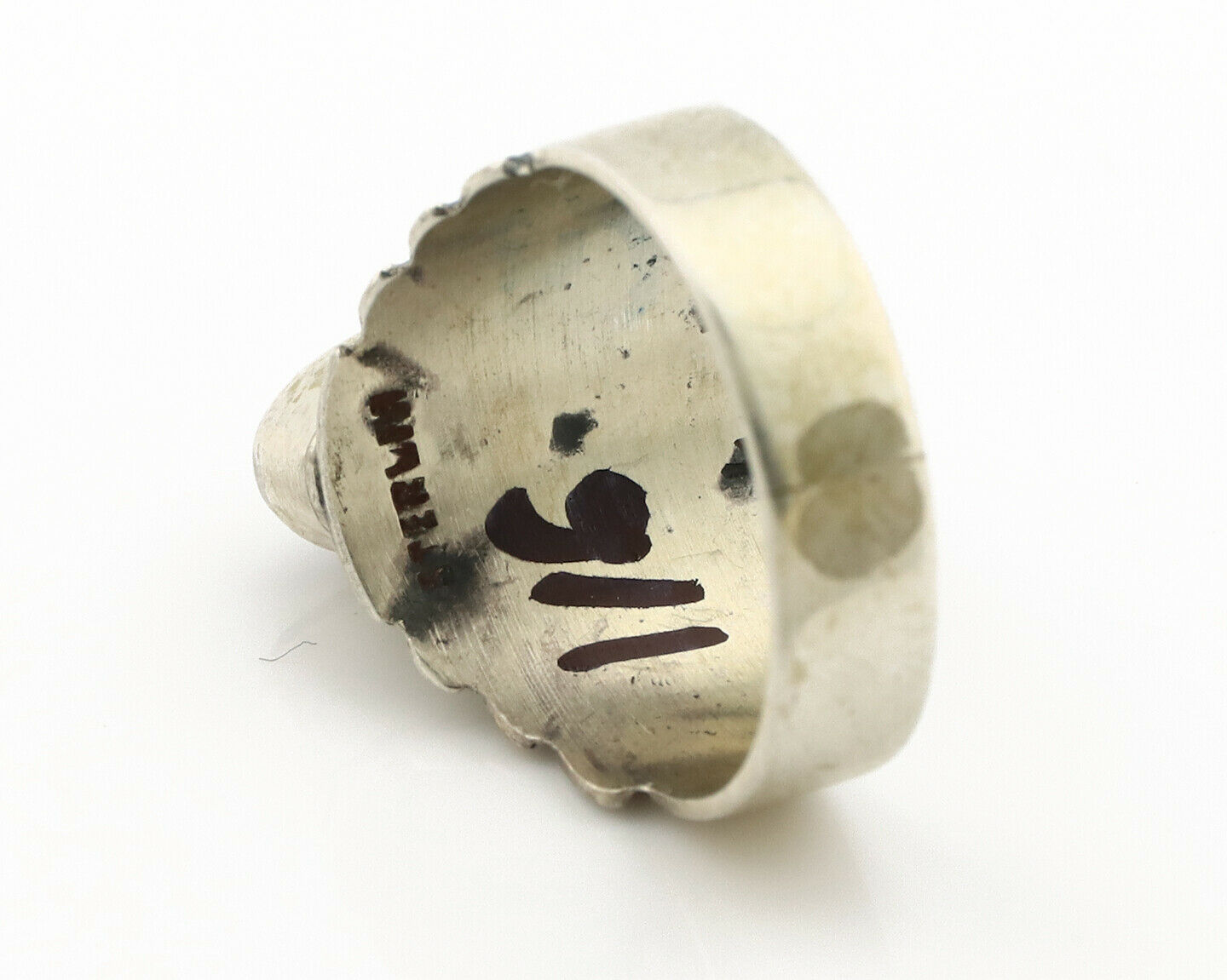 Navajo Ring .925 Silver Royston Turquoise Artist Signed Apache C.80's