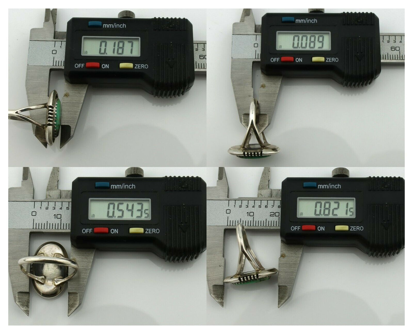 Navajo Ring .925 Silver Green Turquoise Native American Artist Handmade C.80's