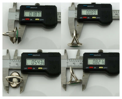 Navajo Ring .925 Silver Green Turquoise Native American Artist Handmade C.80's