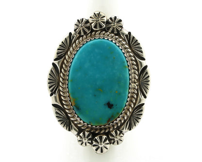 Navajo Ring 925 Silver Turquoise Mountain Artist Signed M Begay C.80's
