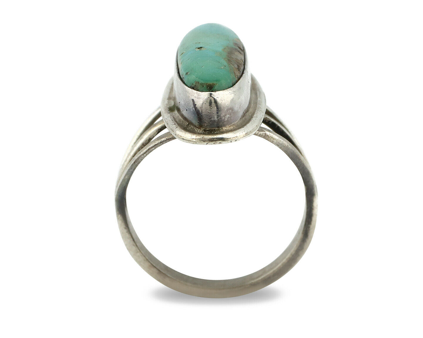 Navajo Ring .925 Silver Blue Green Southwest Turquoise Native Artist C.80's