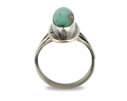 Navajo Ring .925 Silver Blue Green Southwest Turquoise Native Artist C.80's