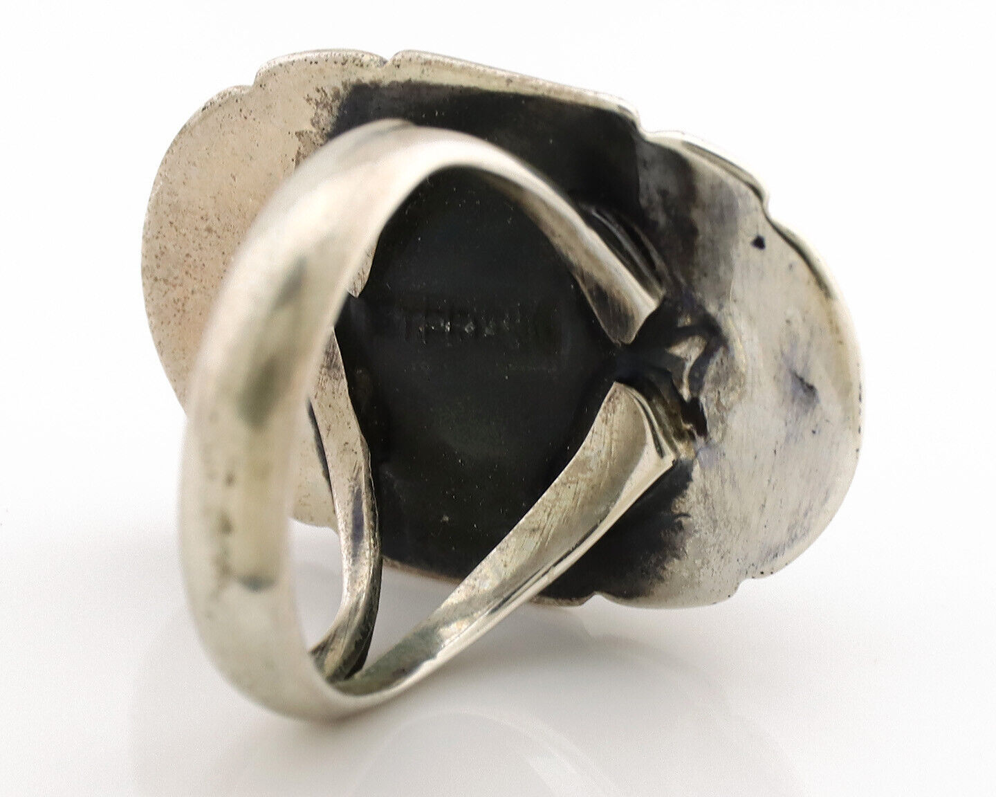 Navajo Ring .925 Silver Sleeping Beauty Turquoise Artist Signed M Montoya C.80's