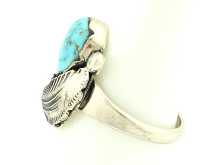 Zuni Ring 925 Silver Natural Blue Gem Turquoise Artist Signed Simplicio C.80's