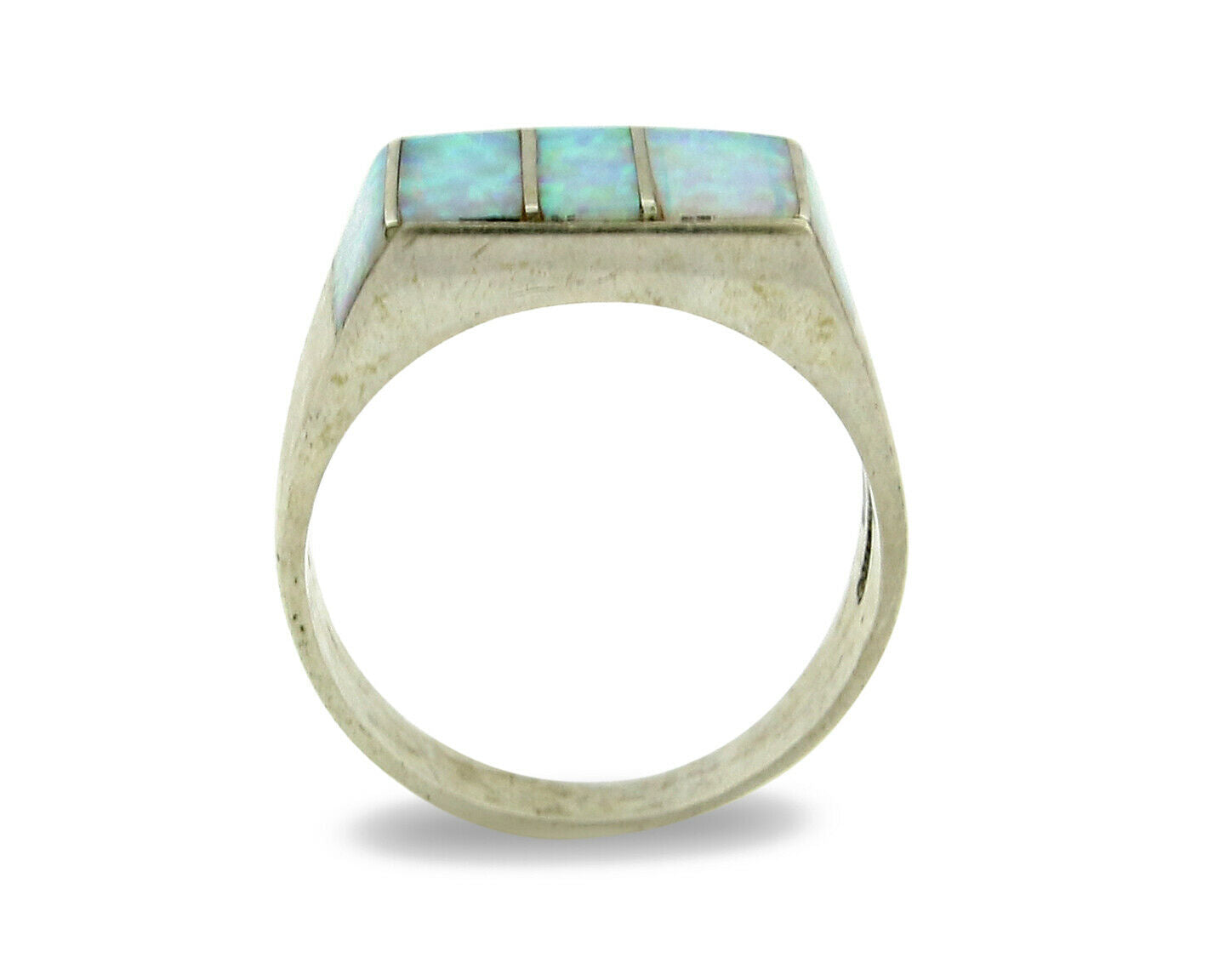 Navajo Ring .925 Silver Opal Artist Native American C.80's