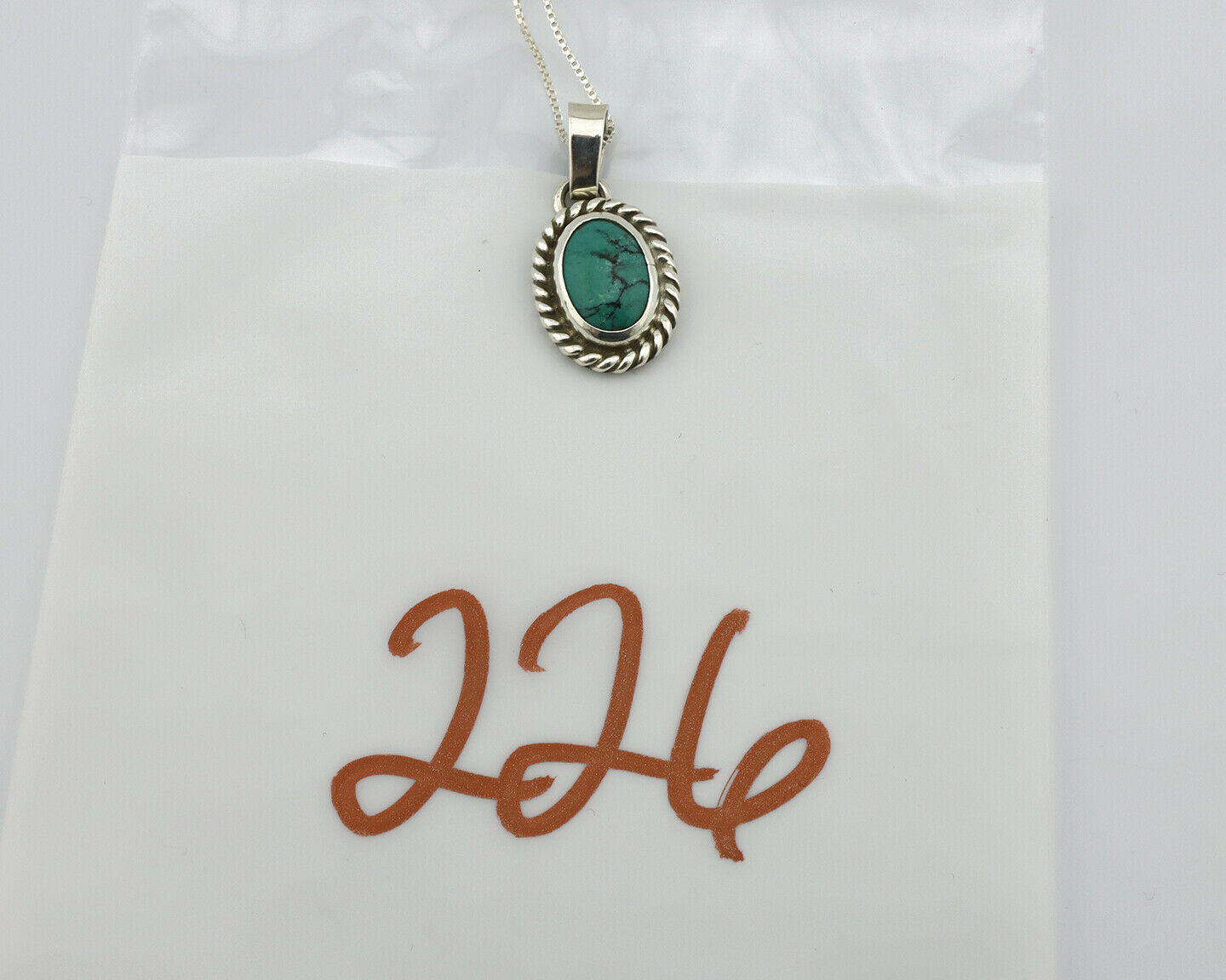 Navajo Pendant .925 Silver Aqua Turquoise Native American C.80's