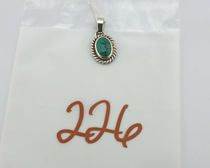 Navajo Pendant .925 Silver Aqua Turquoise Native American C.80's