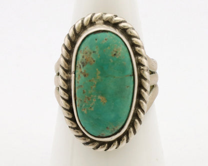 Navajo Ring .925 Silver Natural Kingman Turquoise Native American Artist C.1980s