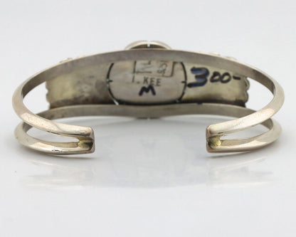 Navajo Bracelet 925 Silver Coral & Blue Turquoise Shop Signed De Chelly - L Kee