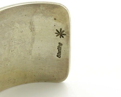 Navajo Bracelet .925 Silver Handmade Overlay Signed Artist Star Arrows C.80's