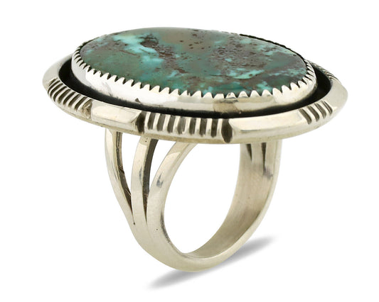 Navajo Ring 925 Silver Natural Southwest Turquoise Signed William Denetdale C80s